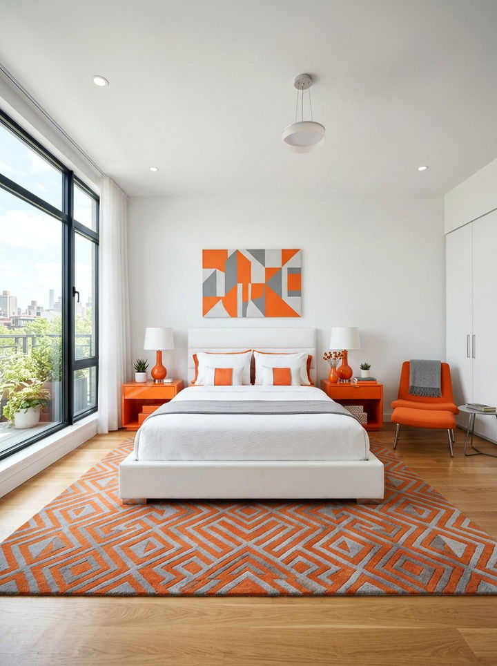 Tangerine Modern Bedroom - 30 orange bedroom ideas