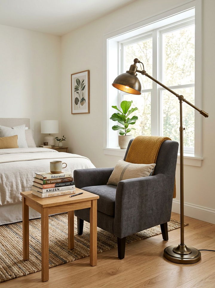 Task floor lamp - 30 bedroom task lighting ideas
