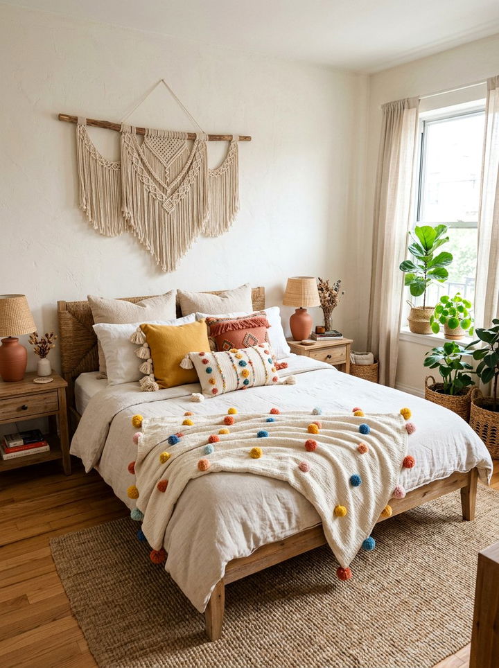 Tassel Pillow - 30 soft texture bedroom ideas