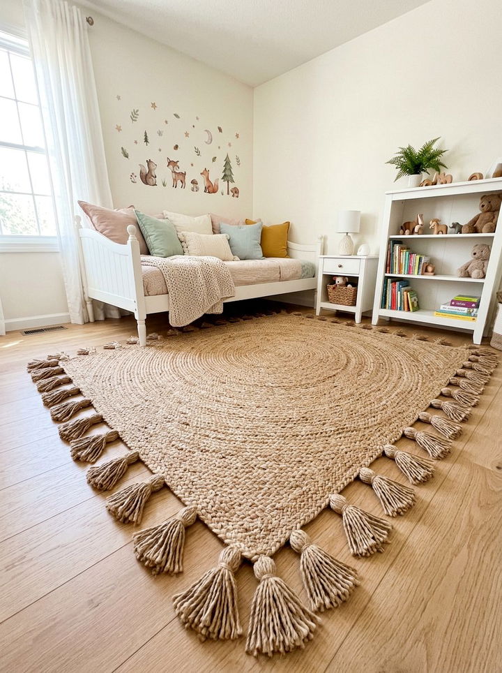 Tasseled Jute Rug - 30 bedroom jute rugs