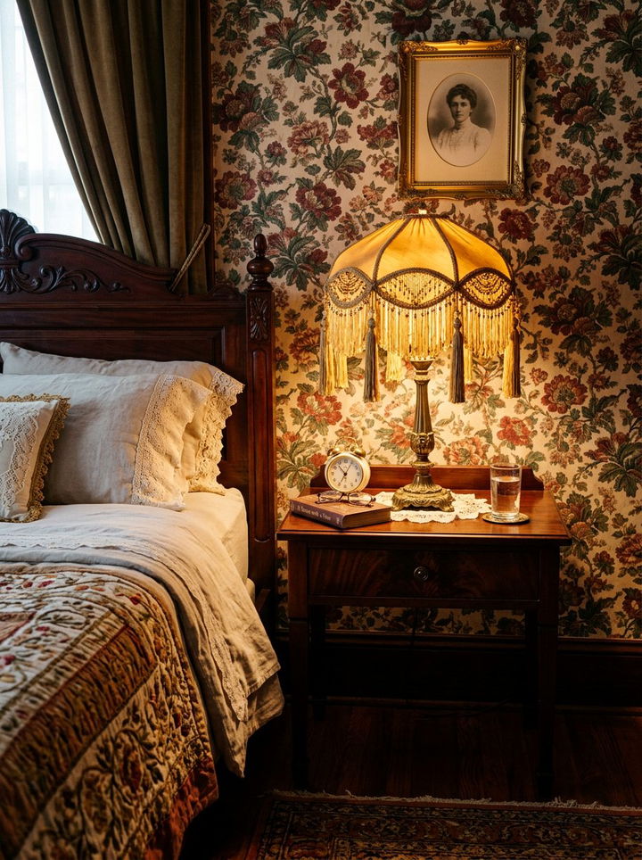 Tasseled Lamp Shade - 30 Edwardian bedroom ideas