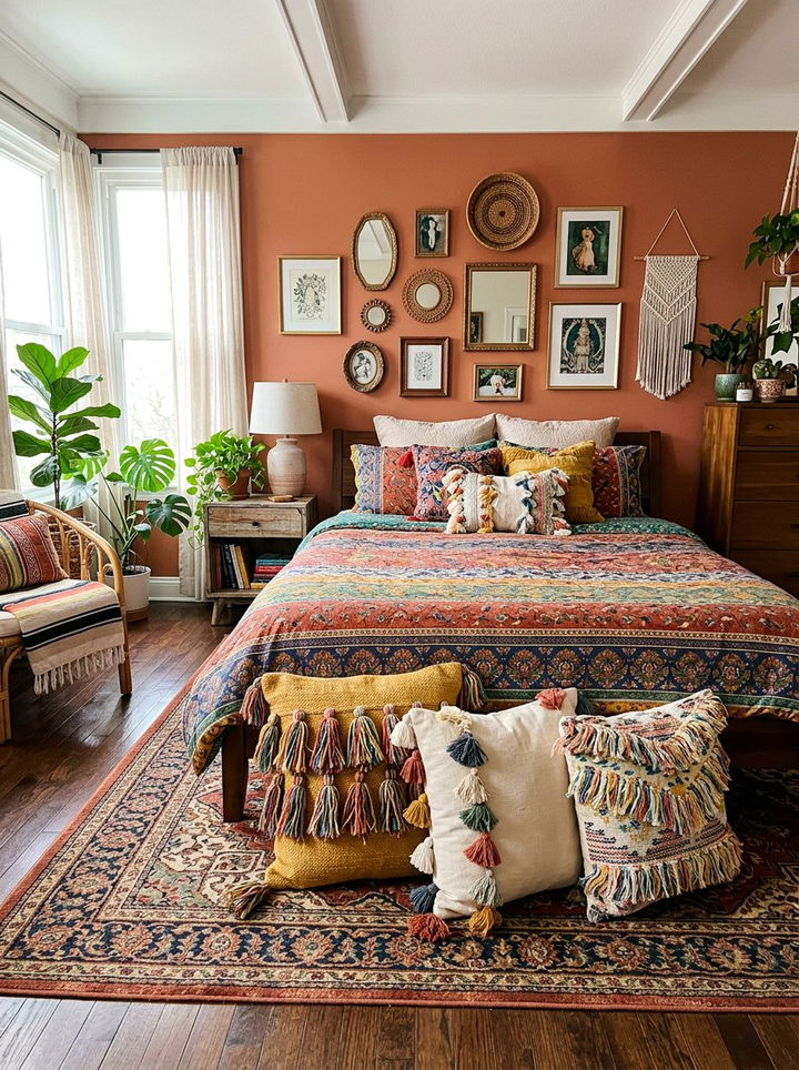 Tasseled Throw Pillow - 30 bedroom texture layering ideas