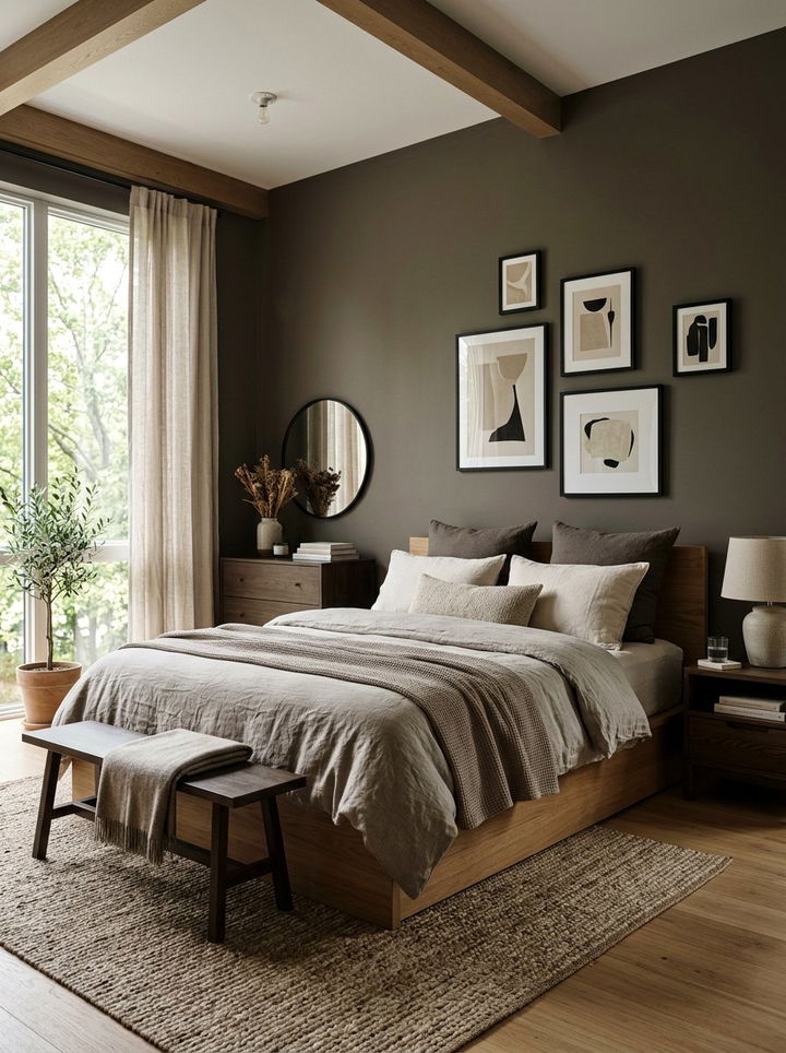 Taupe Bedroom With Linen Bedding - 30 warm neutral bedroom ideas