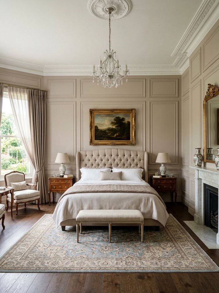 Taupe Panelled Bedroom - 30 taupe bedroom ideas