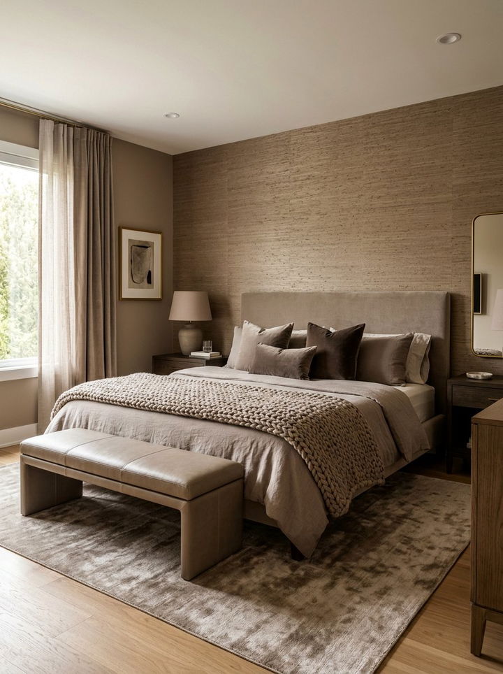 Taupe Textured Bedroom - 30 taupe bedroom ideas