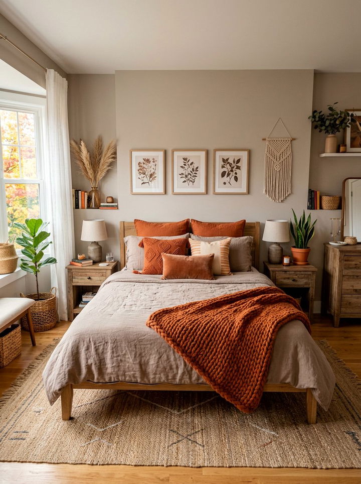 Taupe and Burnt Orange Bedroom - 30 taupe bedroom color schemes