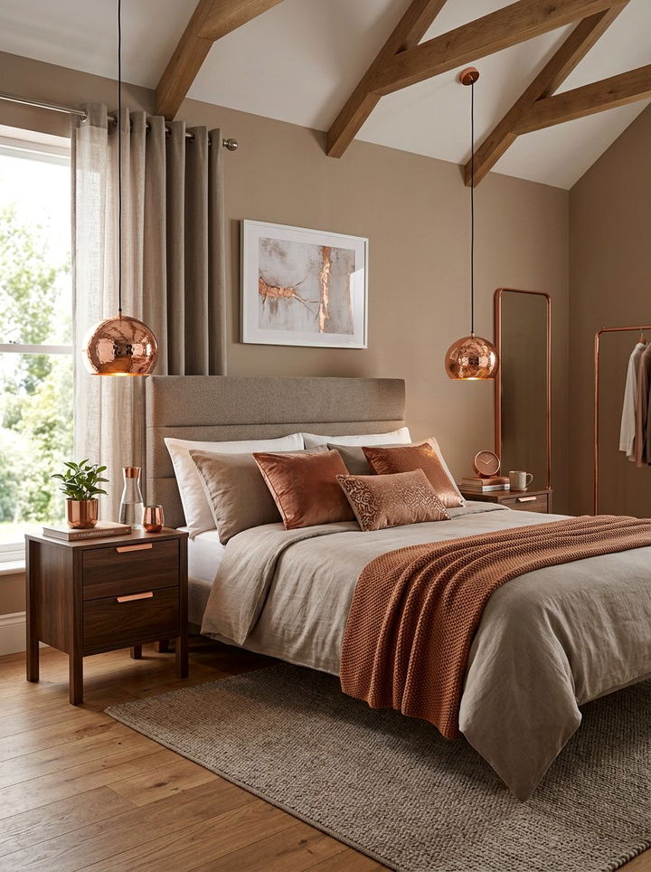 Taupe and Copper Bedroom - 30 taupe bedroom color schemes