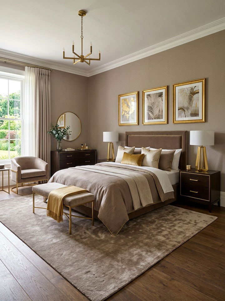 Taupe and Gold Bedroom - 30 taupe bedroom color schemes