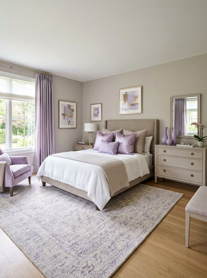 Taupe and Lavender Bedroom - 30 taupe bedroom color schemes