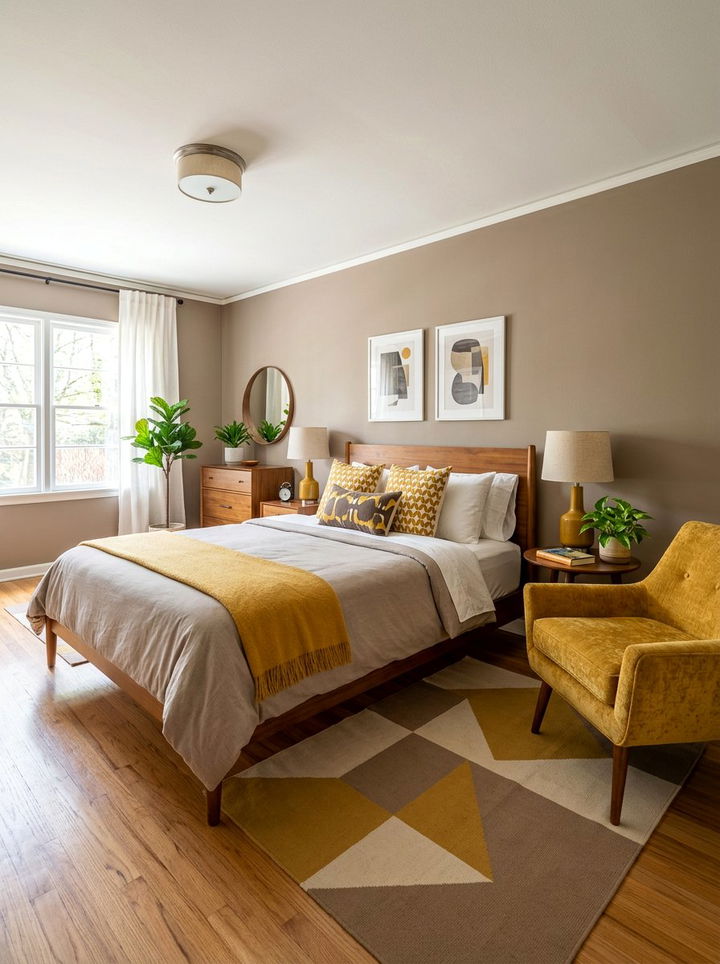 Taupe and Mustard Yellow Bedroom - 30 taupe bedroom color schemes