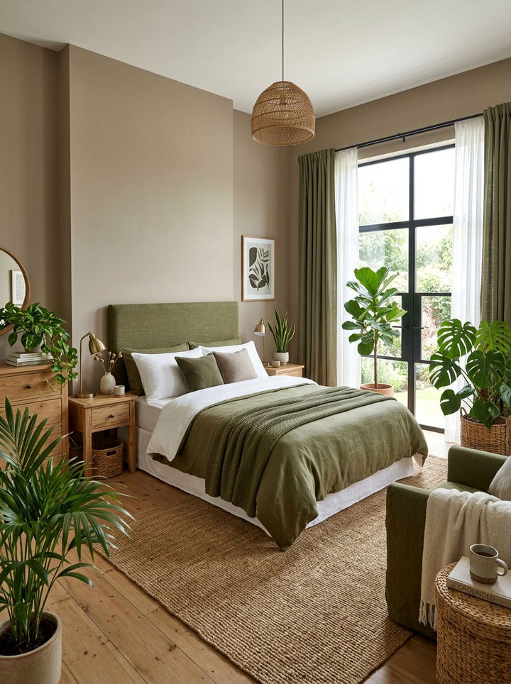 Taupe and Olive Green Bedroom - 30 taupe bedroom color schemes