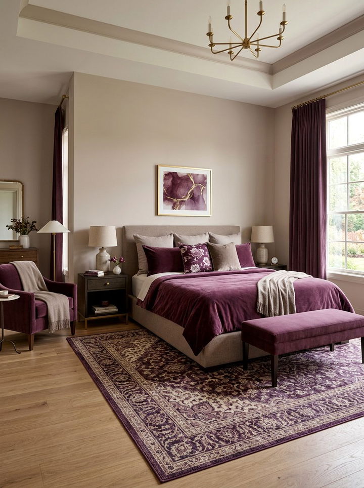Taupe and Plum Bedroom - 30 taupe bedroom color schemes