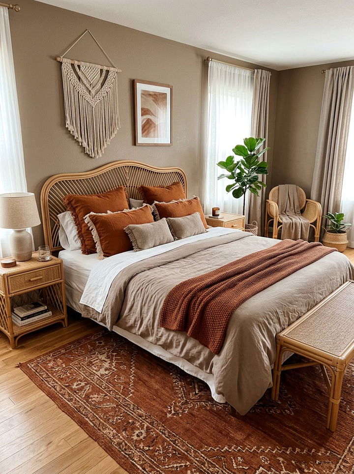 Taupe and Rust Bedroom - 30 taupe bedroom color schemes