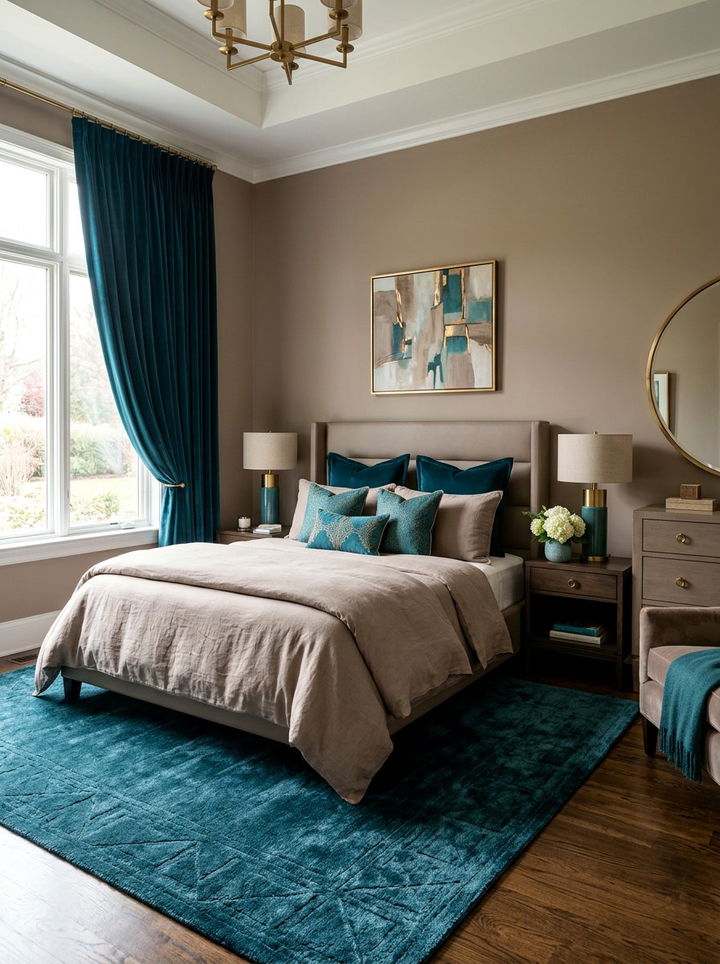 Taupe and Teal Bedroom - 30 taupe bedroom color schemes