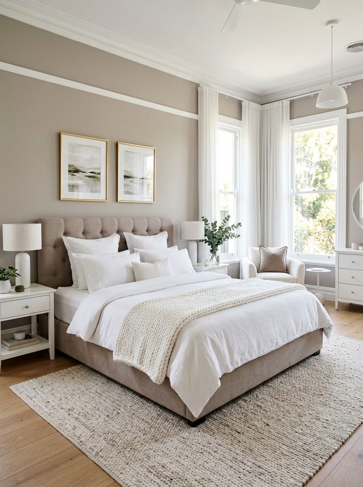 Taupe and White Bedroom - 30 taupe bedroom color schemes