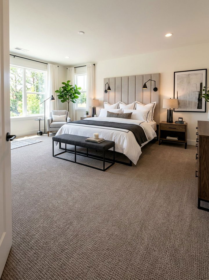 Taupe bedroom carpet - 30 bedroom carpet ideas