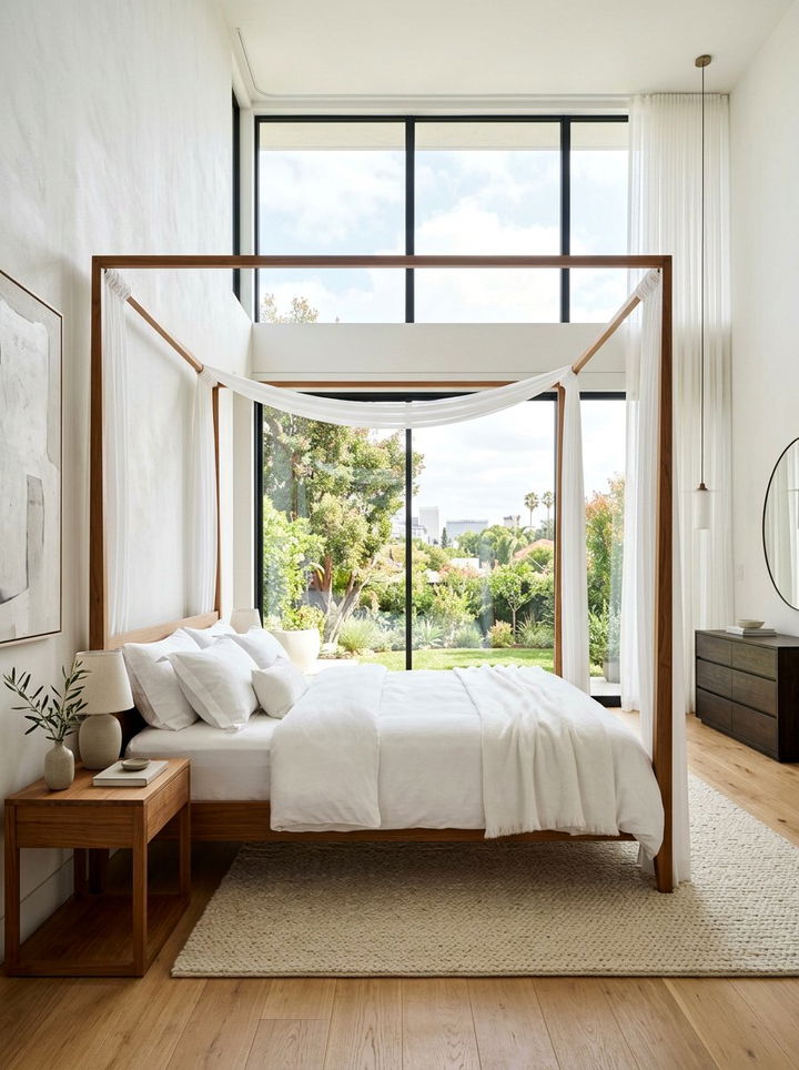 Teak Canopy Bed - 30 bedroom teak furniture ideas