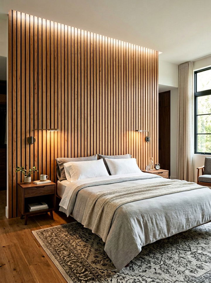 Teak Wood Wall Panel - 30 bedroom teak furniture ideas