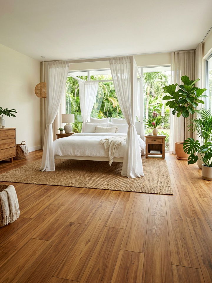 Teak wood bedroom laminate - 30 bedroom laminate flooring ideas