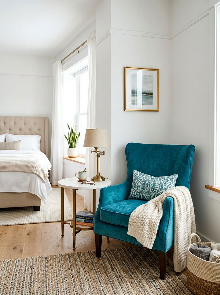 Teal Accent Chair Bedroom - 30 teal and white bedroom ideas