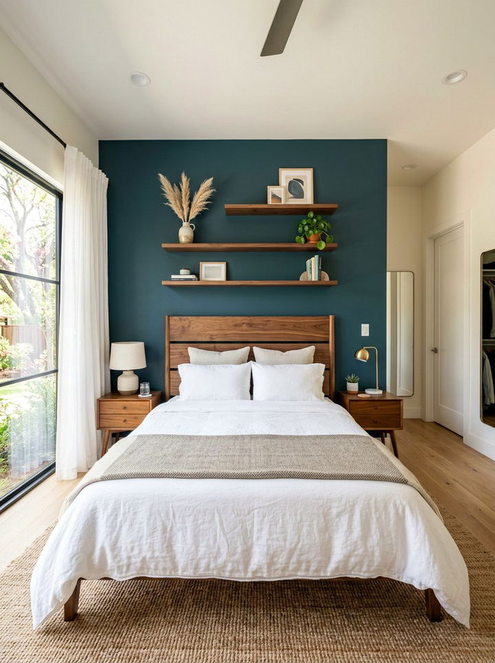 Teal Accent Wall Wood - 30 cool teal bedroom ideas