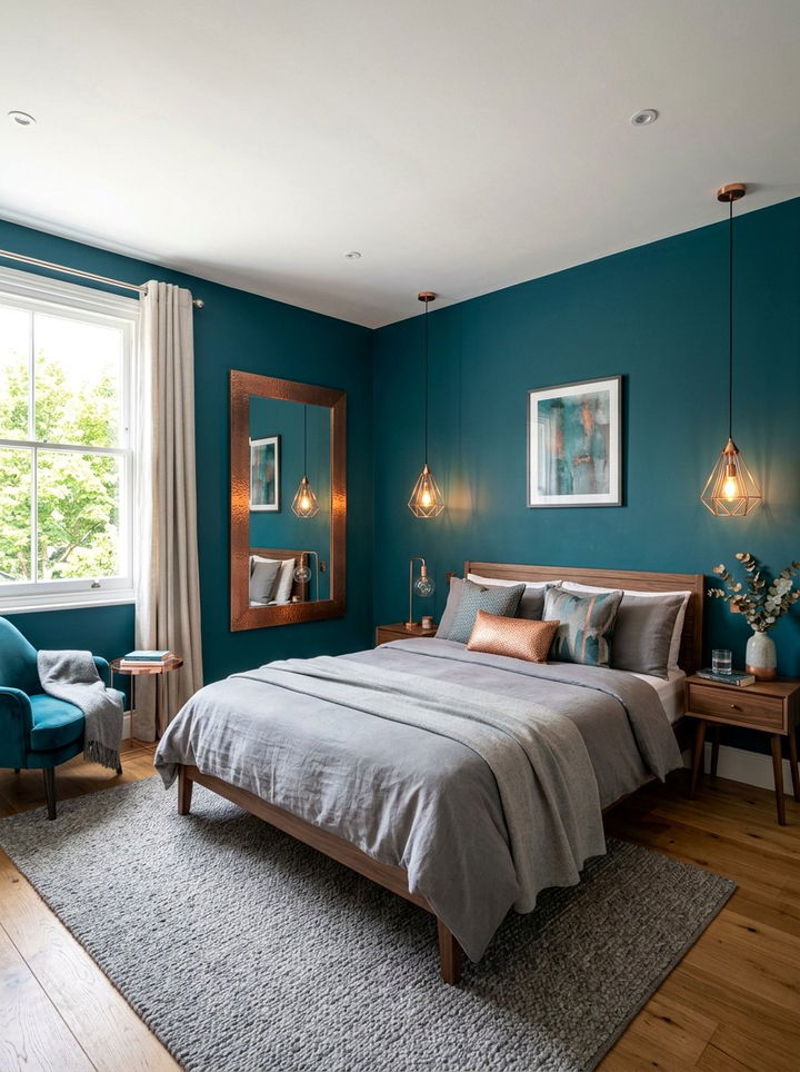 Teal And Copper Bedroom - 30 cool teal bedroom ideas