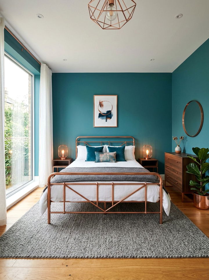 Teal And Copper Bedroom - 30 jewel toned bedroom ideas