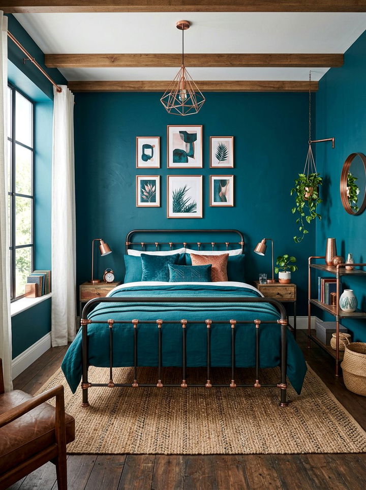Teal And Copper Bedroom Decor - 30 teal bedroom ideas