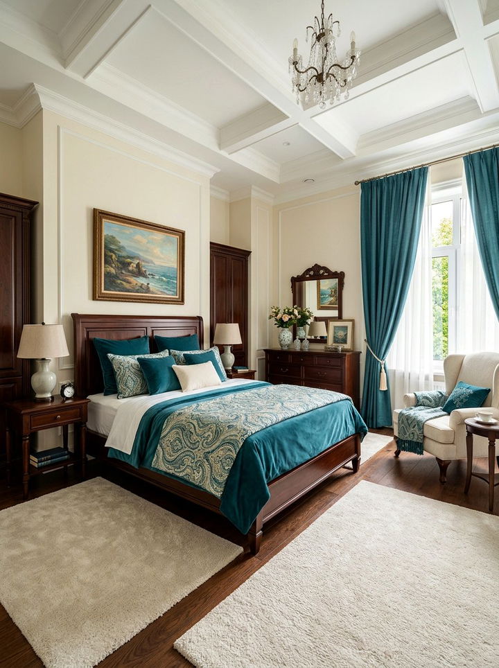 Teal And Cream Bedroom - 30 teal bedroom ideas