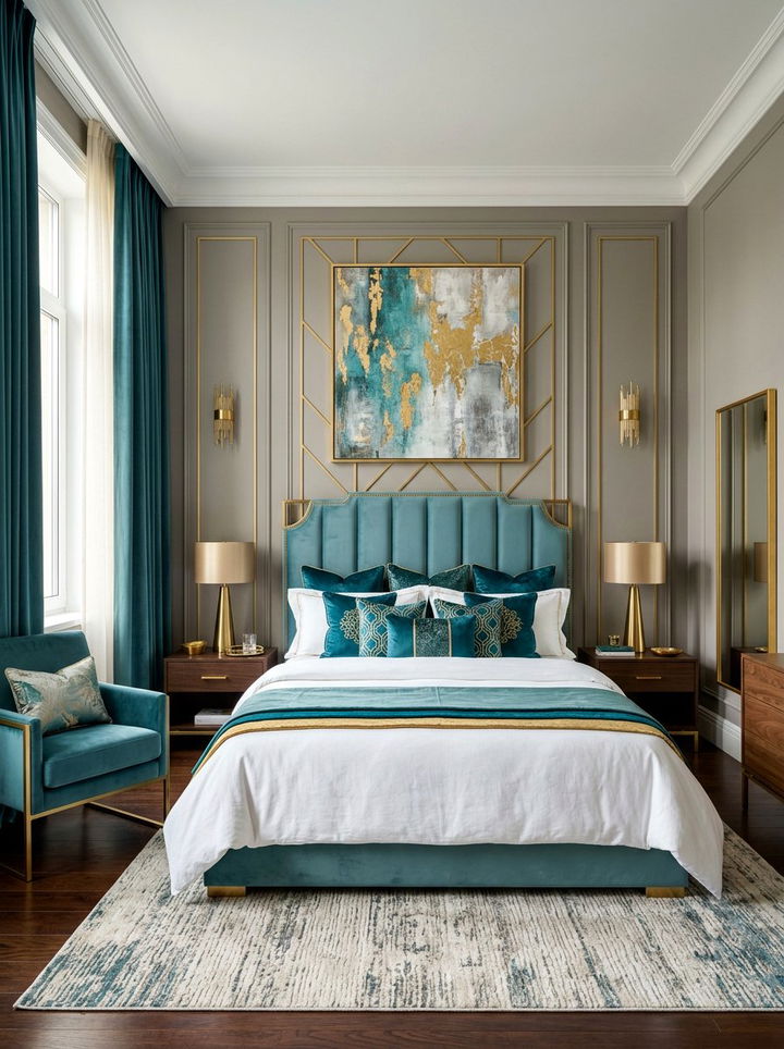 Teal And Gold Bedroom - 30 cool teal bedroom ideas