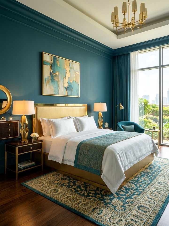 Teal And Gold Master Bedroom - 30 teal bedroom decor ideas