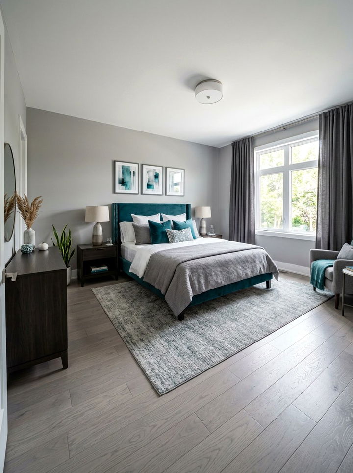 Teal And Gray Bedroom - 30 cool teal bedroom ideas