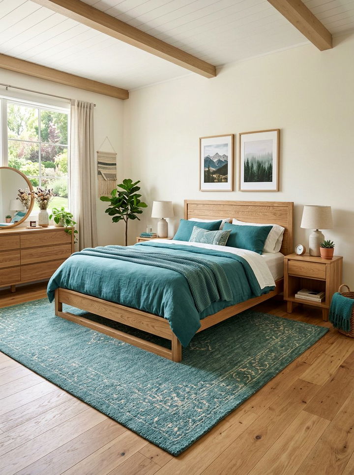 Teal And Oak Bedroom Set - 30 scandinavian teal bedroom ideas