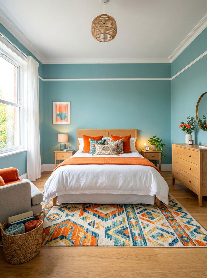 Teal And Orange Bedroom - 30 teal bedroom ideas