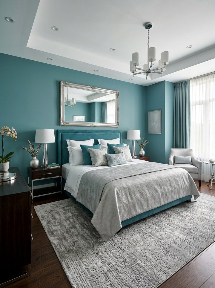 Teal And Silver Bedroom - 30 cool teal bedroom ideas