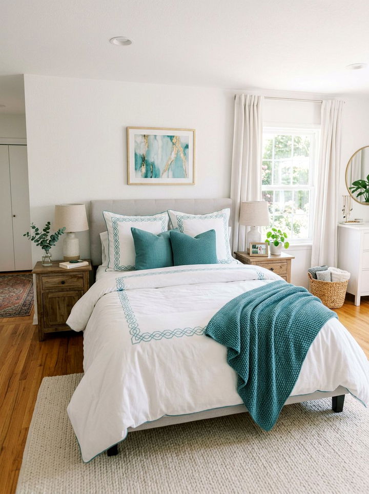 Teal And White Bedding Set Bedroom - 30 teal and white bedroom ideas