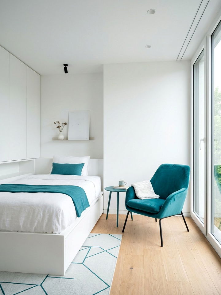 Teal And White Minimalist Bedroom - 30 teal and white bedroom ideas