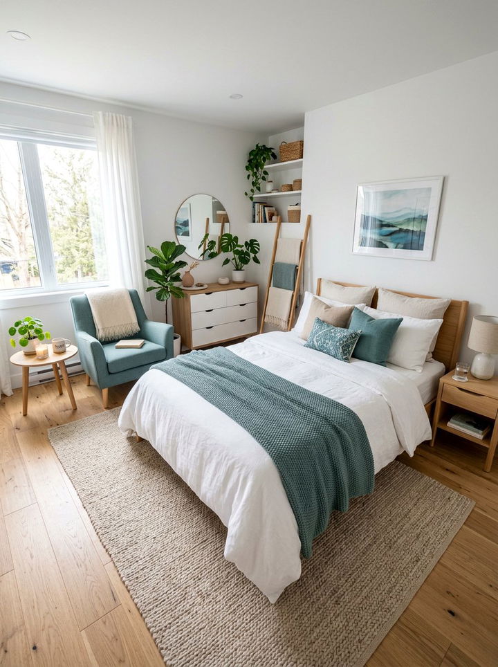 Teal And White Scandinavian Bedroom - 30 teal and white bedroom ideas