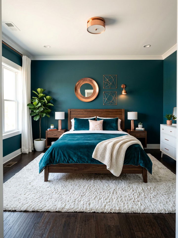 Teal Bedroom - 30 winter inspired bedroom color ideas