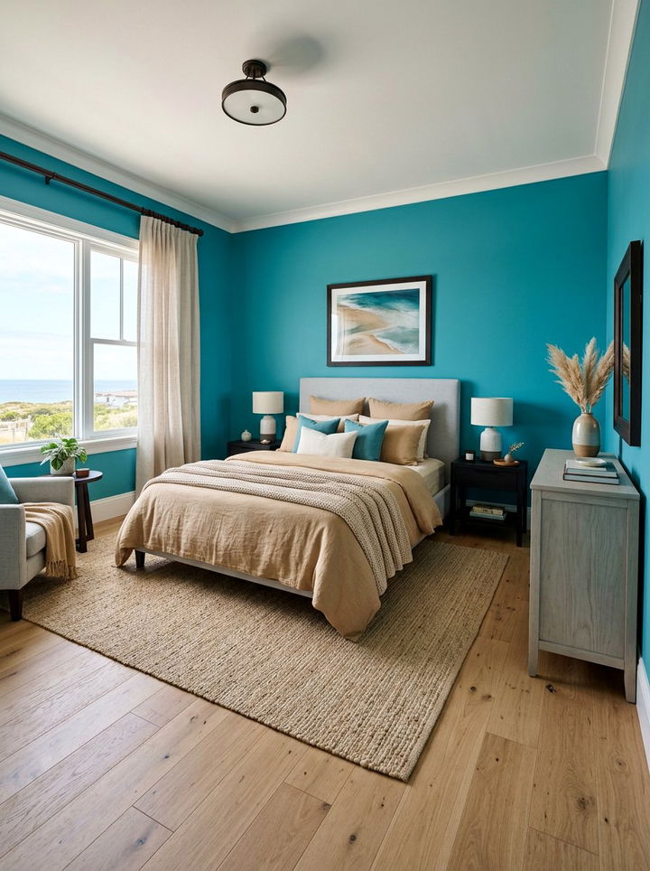 Teal Bedroom - 30 bold color bedroom ideas