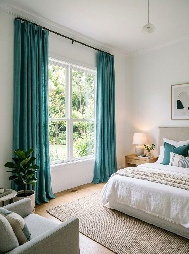 Teal Bedroom Window Treatments - 30 scandinavian teal bedroom ideas