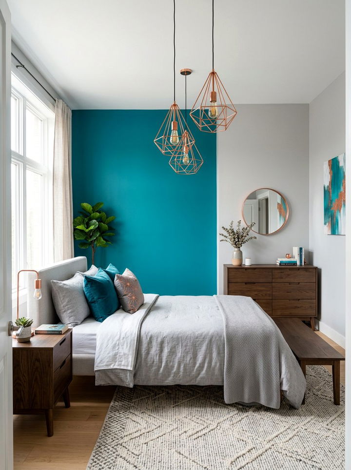 Teal Bedroom - 30 bedroom accent color ideas
