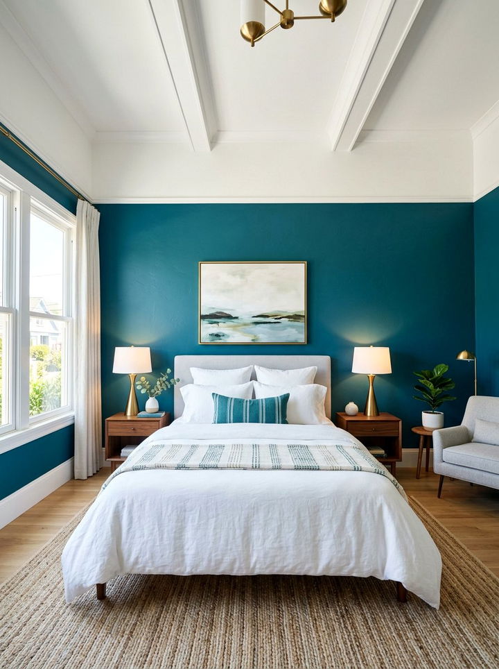 Teal Blue Bedroom - 30 blue and white bedroom ideas