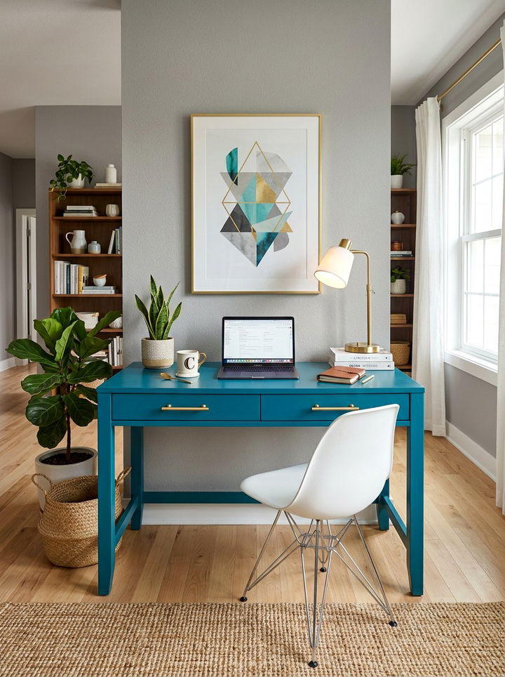 Teal Blue Desk - 30 bedroom writing desks
