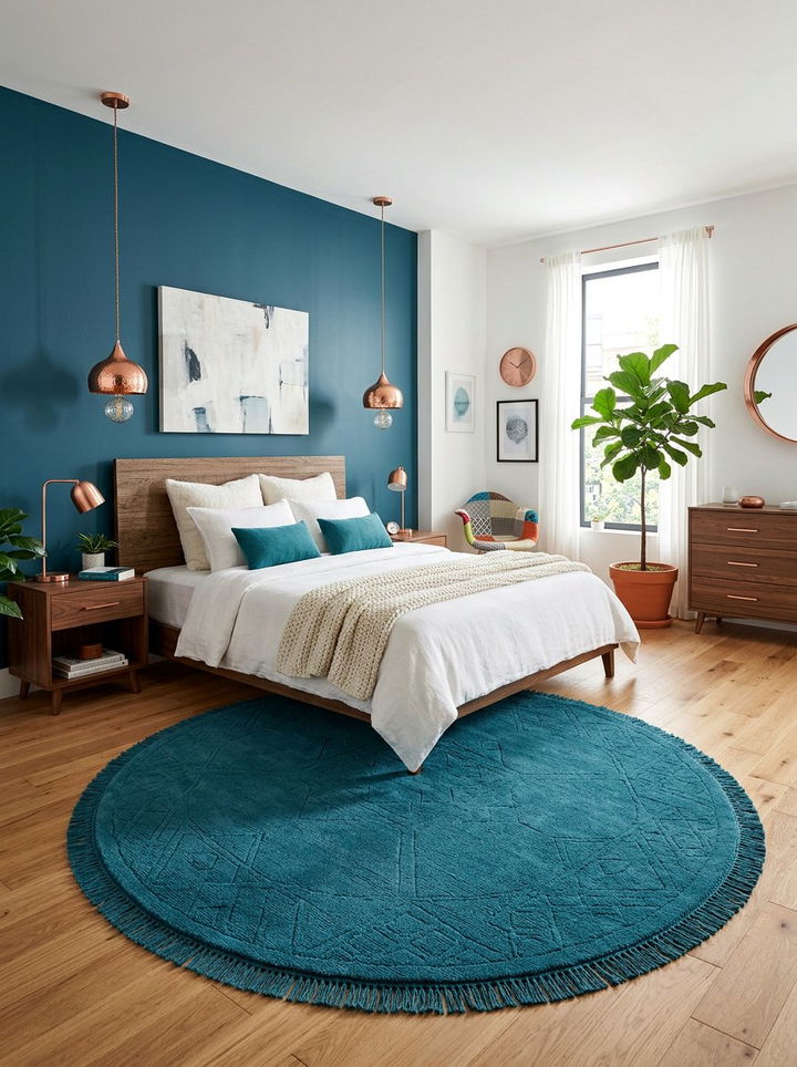 Teal Blue Round Rug - 30 bedroom round rugs