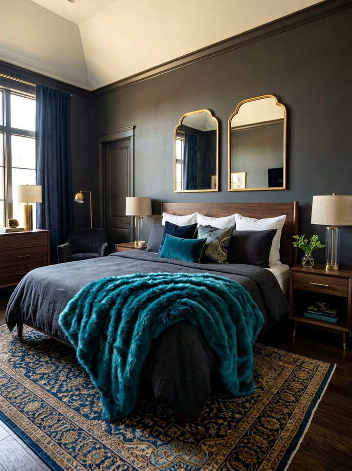 Teal Faux Fur Throw - 30 bedroom faux fur throws