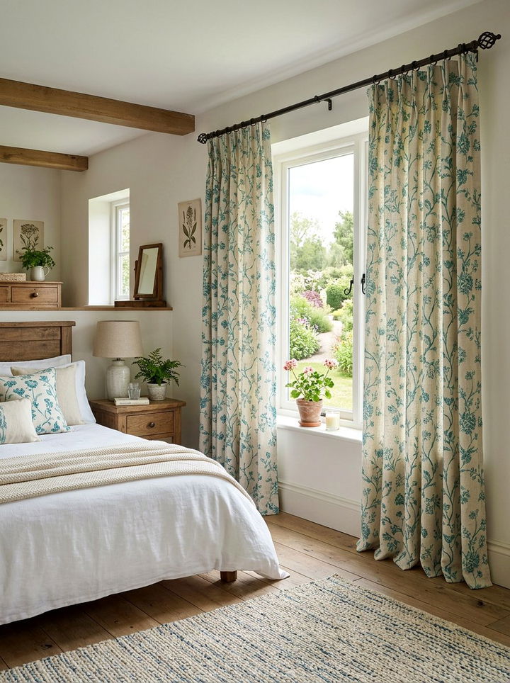 Teal Floral Curtains For Bedroom - 30 farmhouse teal bedroom ideas