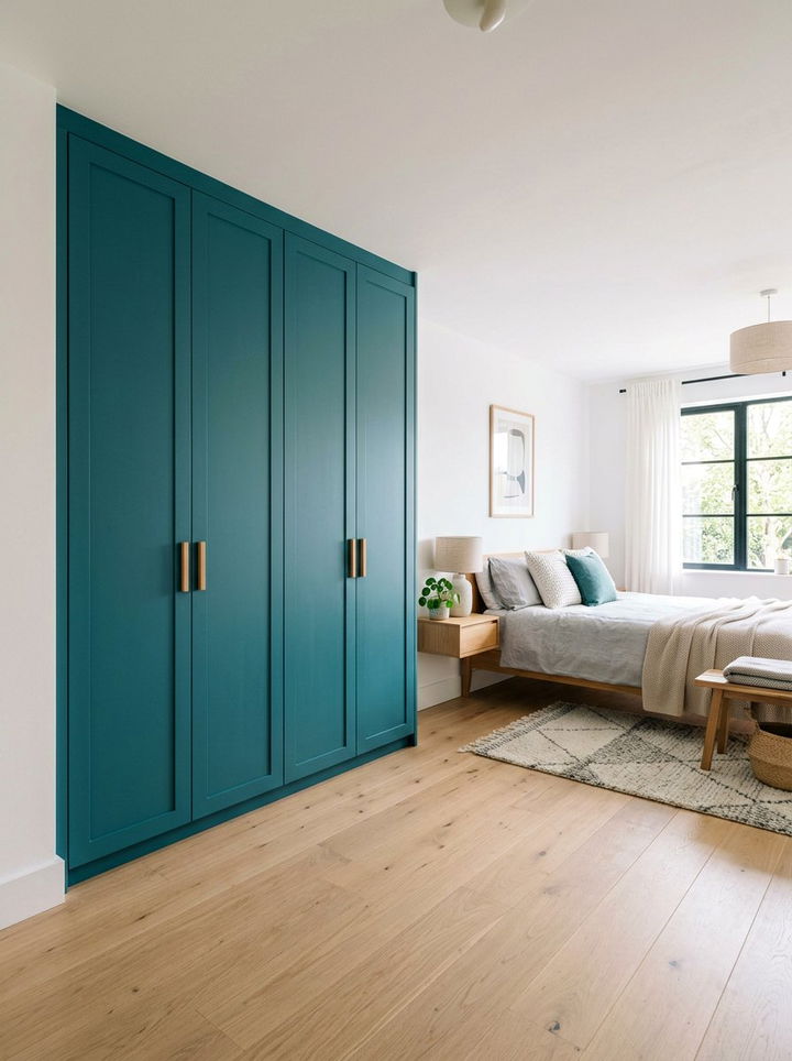 Teal Wardrobe For Scandi Bedroom - 30 scandinavian teal bedroom ideas