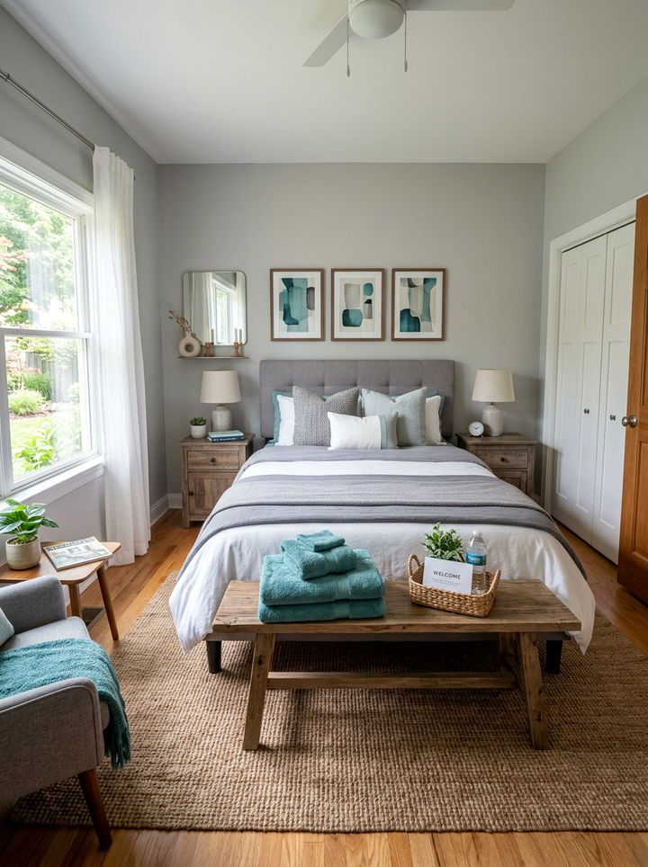 Teal and Gray Guest Bedroom - 30 teal and gray bedroom ideas