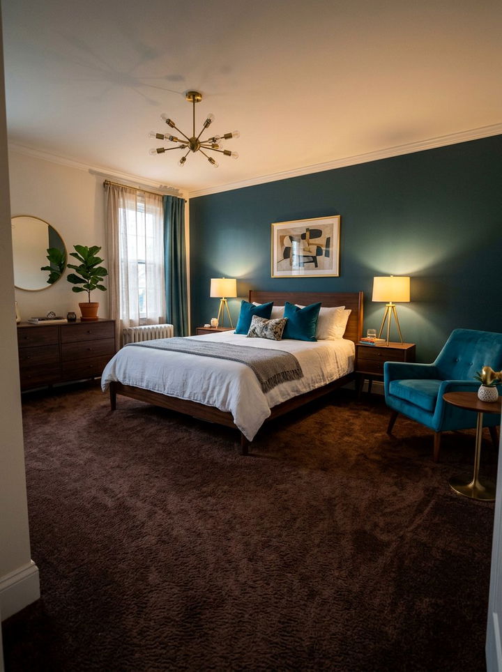Teal and chocolate brown bedroom - 30 blue and brown bedroom color combo